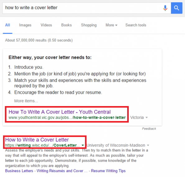 Kijken of je kunt ranken met een featured snippet 