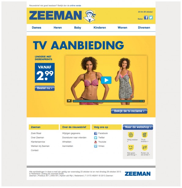 TV aanbieding: lingerie met dierenprints