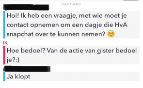 Snapchat HvA sollicitatie