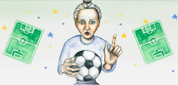 De EK-voorspeller met voetbal als glazen bol.