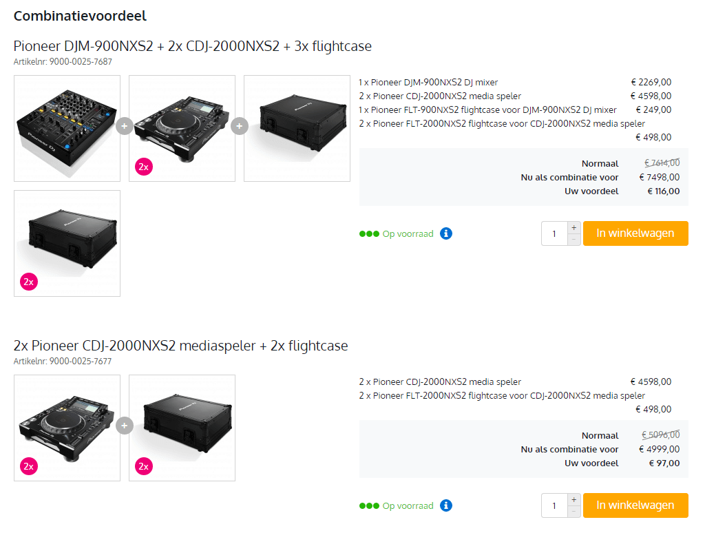 Bax shop combinatievoordeel