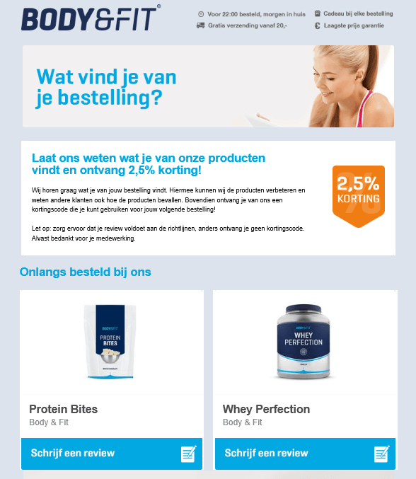 Body en Fit review mail