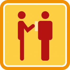 Icon iets tegen iemand aanhouden