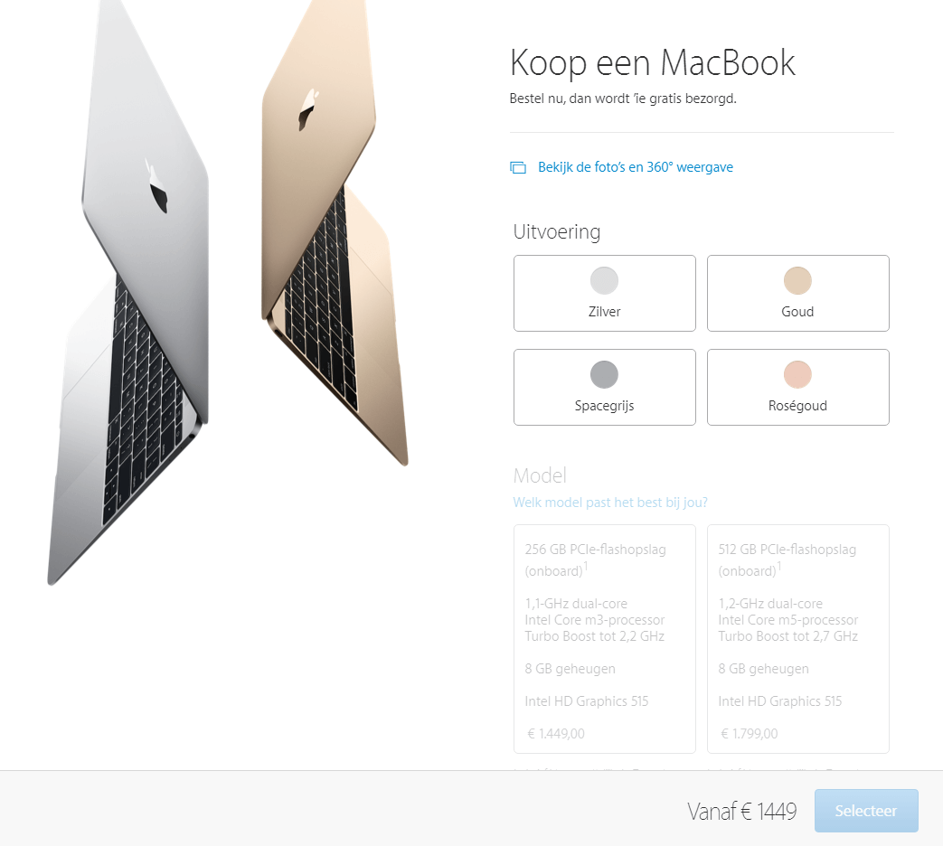 Productconfiguratie Apple MacBook
