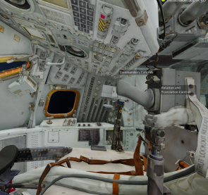 De 3-D ervaring zet je letterlijk met een muisklik in de stoel van Neil Armstrong.