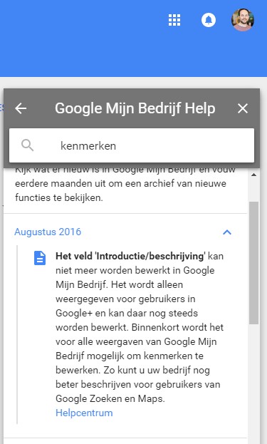 Google mijn bedrijf help