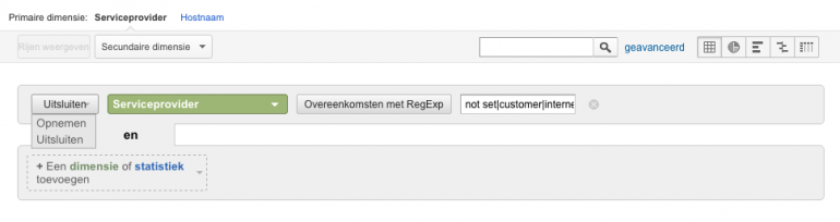 Afbeelding 5 ISP's uitsluiten met Reguliere Expressie