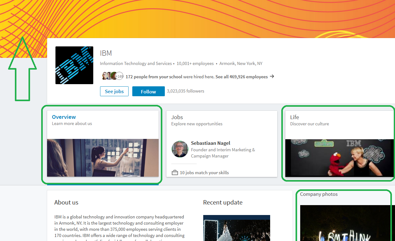 Nieuwe company page LinkedIn home