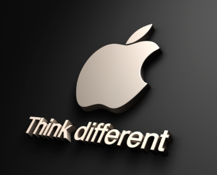 De slogan van Apple: Think different.