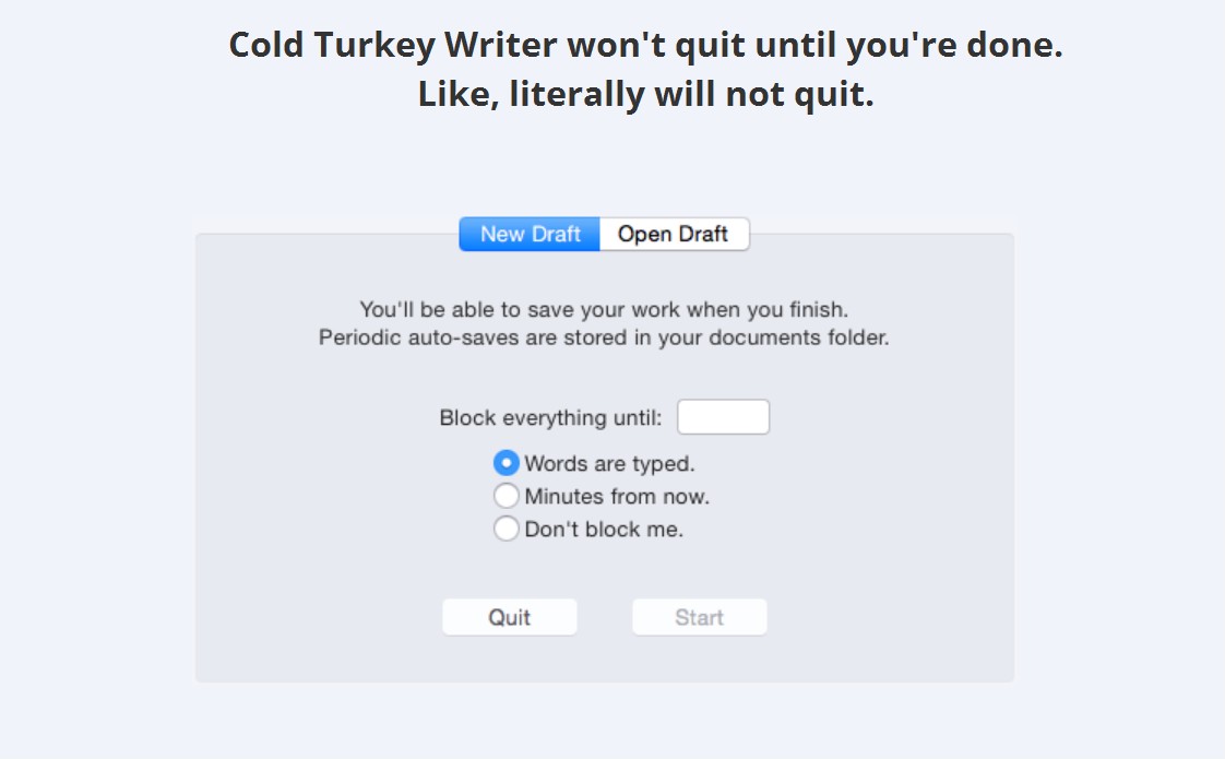 Cold Turkey Writer