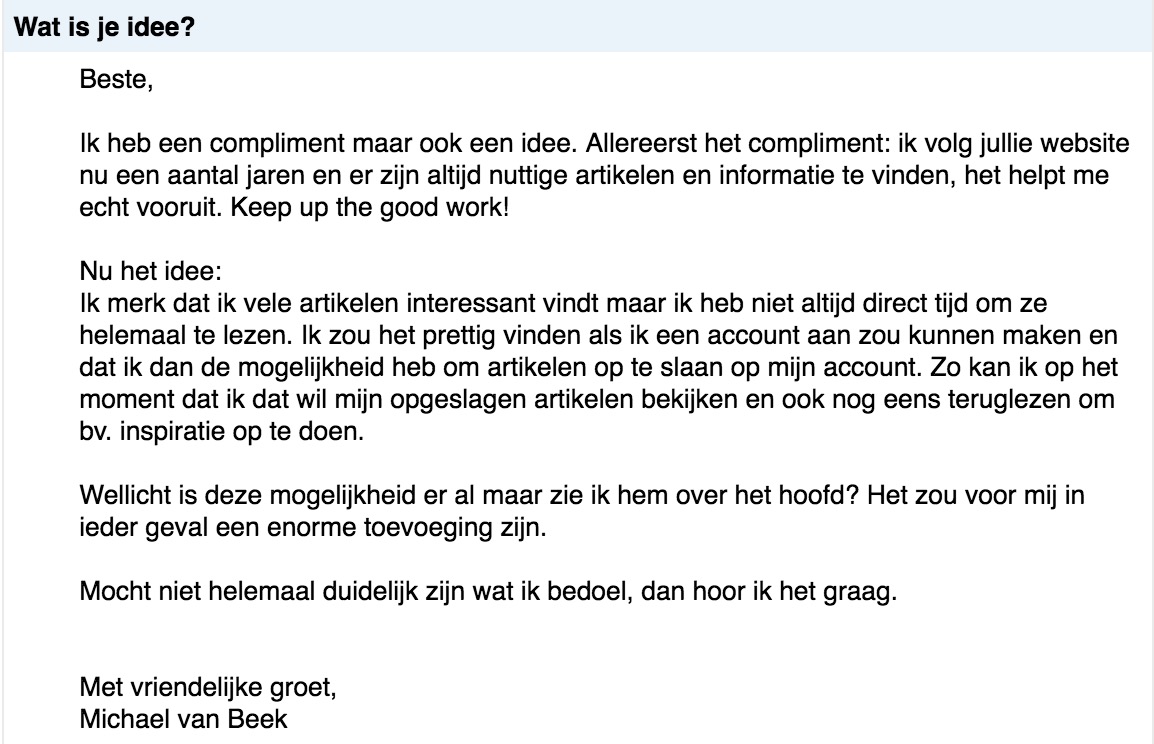 Idee Michael van Beek