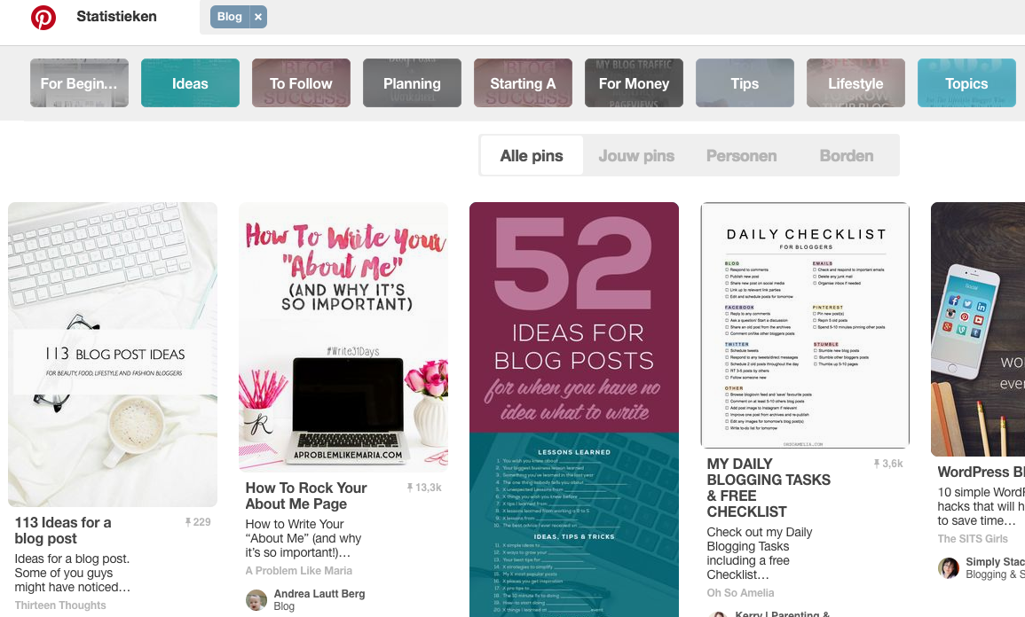 Guided search van Pinterest.