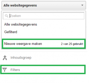 Cross domain tracking weergaven & filter