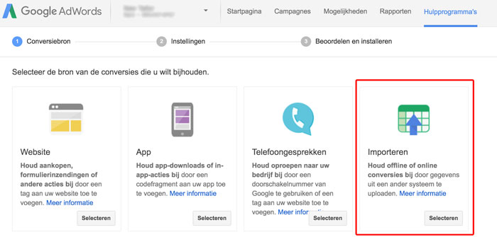 google-adwords-conversies-importeren