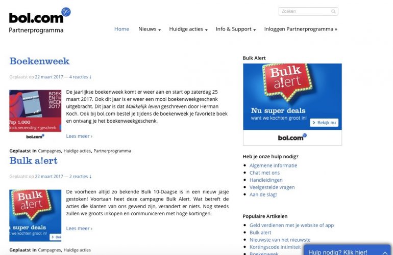 screenshot bol.com blog affiliate marketing