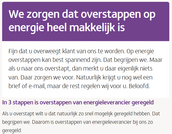 Wilte afm overstappen energie
