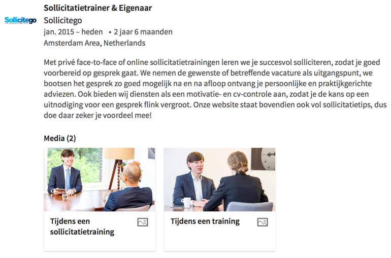 LinkedIn-profiel Functiebeschrijvingen