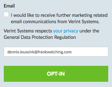 E-mail opt-in