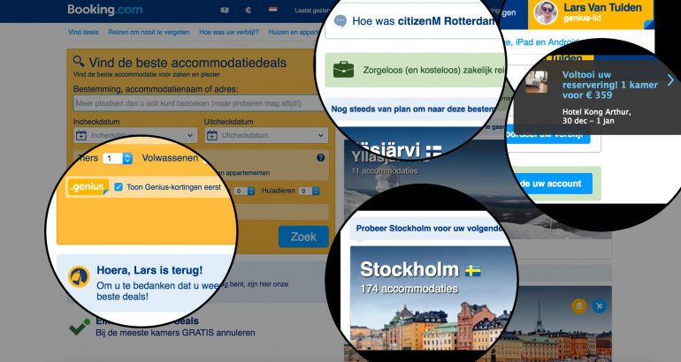 personalisatie booking.com