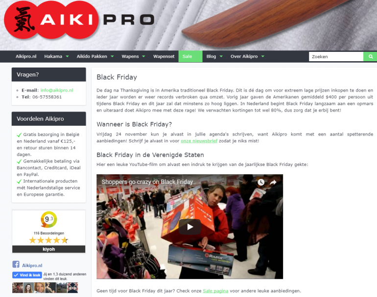 aikipro voorbeeld black friday