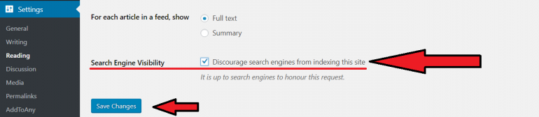 WordPress op noindex zetten