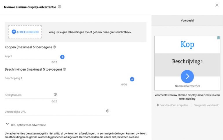 Google AdWords Smart Display campagne maken