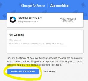 koppeling adsense accepteren