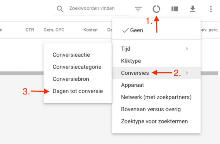 segment dagen tot conversie