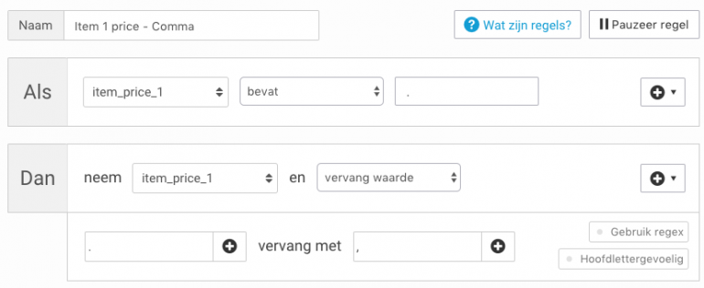check of overal een komma staat