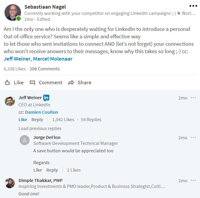 linkedin vraag sebastiaan