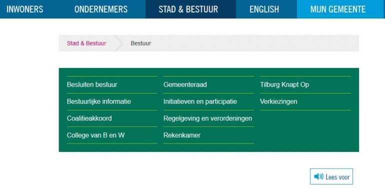screenshot van tilburg.nl