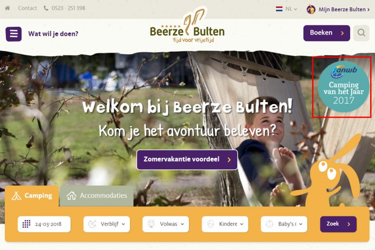Voorbeeld van authoriteit op een website