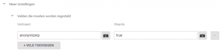 Velden die moeten worden ingevuld
