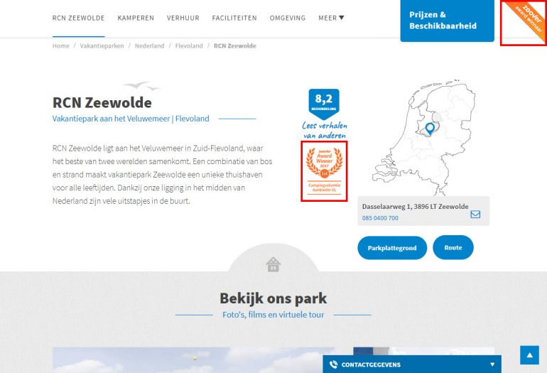 Voorbeeld van zoover award als autoriteit