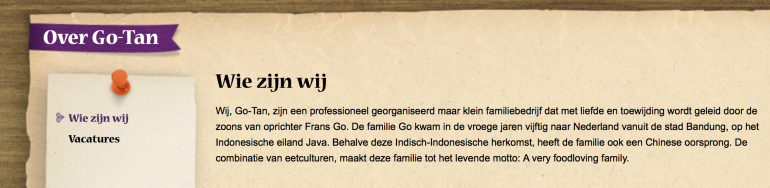 Storytelling van Go-Tan: de familiegeschiedenis.