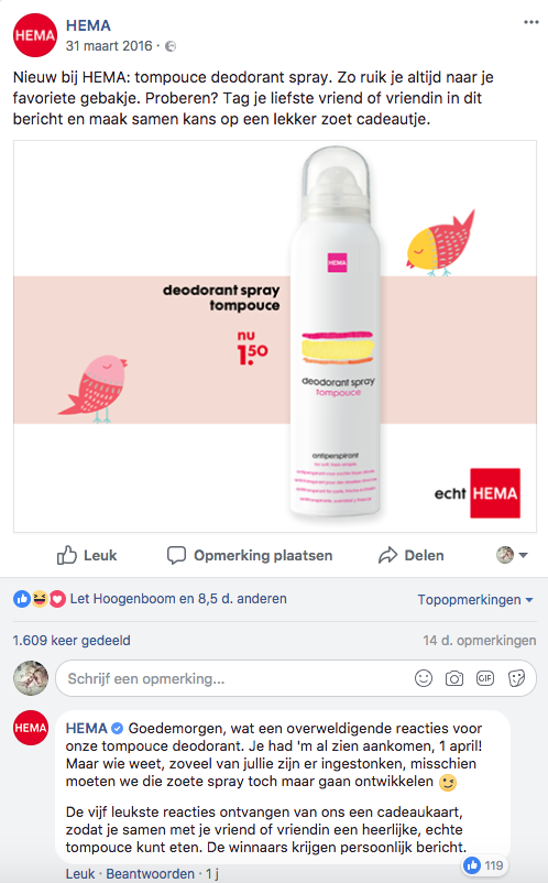 HEMA tompouce deodorant