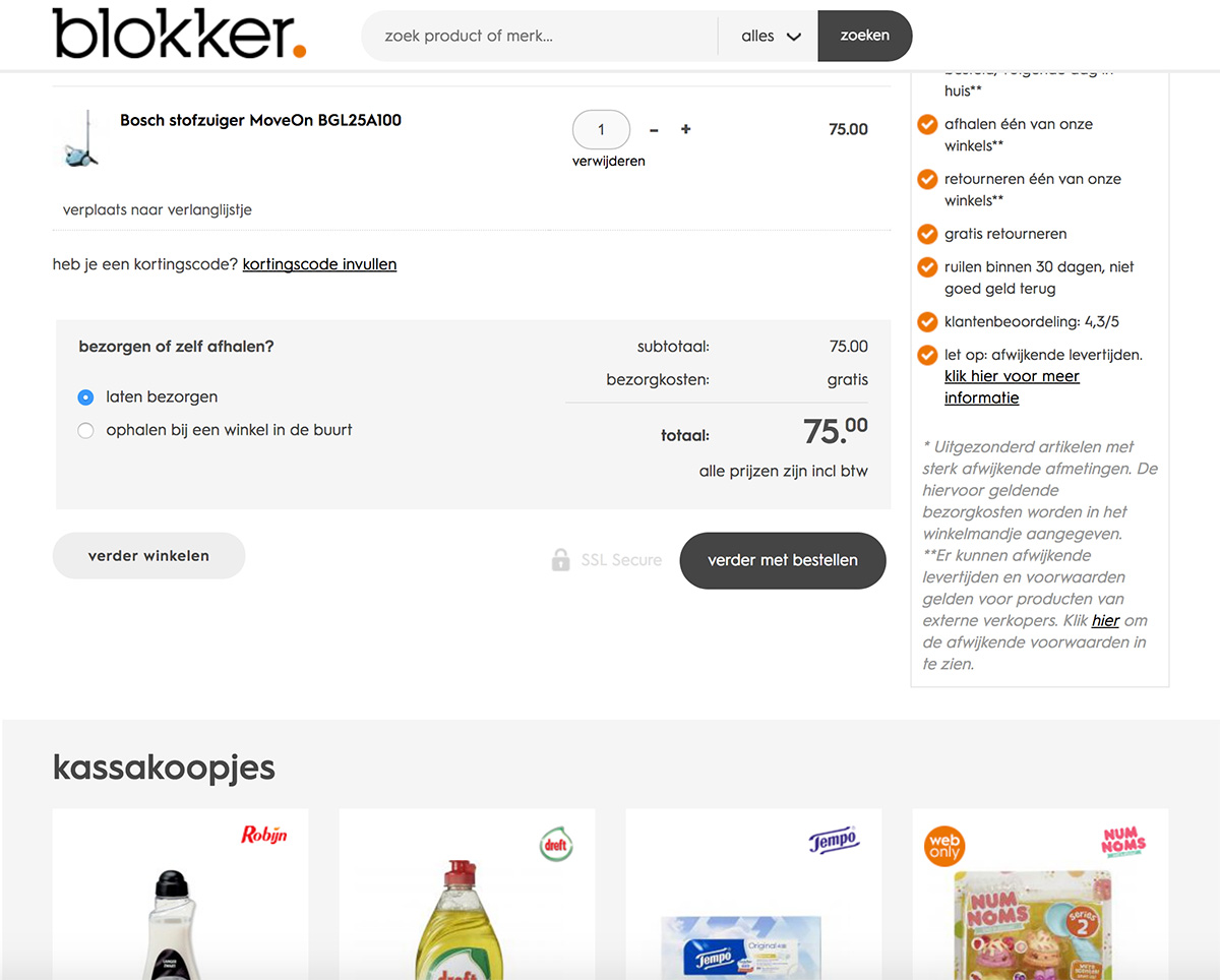 Winkelwagen Orderwaarde Verhogen Blokker