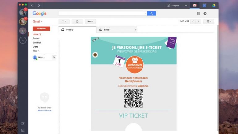 Voorbeeld van een persoonlijk e-ticket