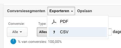 google analytics export maken1