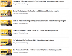 Thumbnails van video's