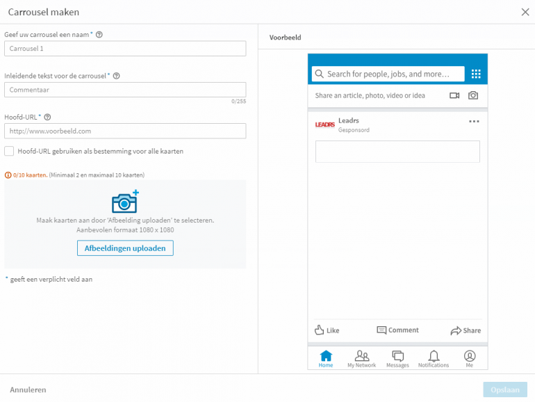 LinkedIn Carrousel Ads maken