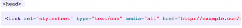 Css stylesheet head