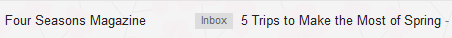 Four Seasons subject e-mailnieuwsbrief
