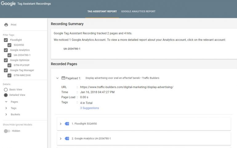 Tag Assistant Recording
