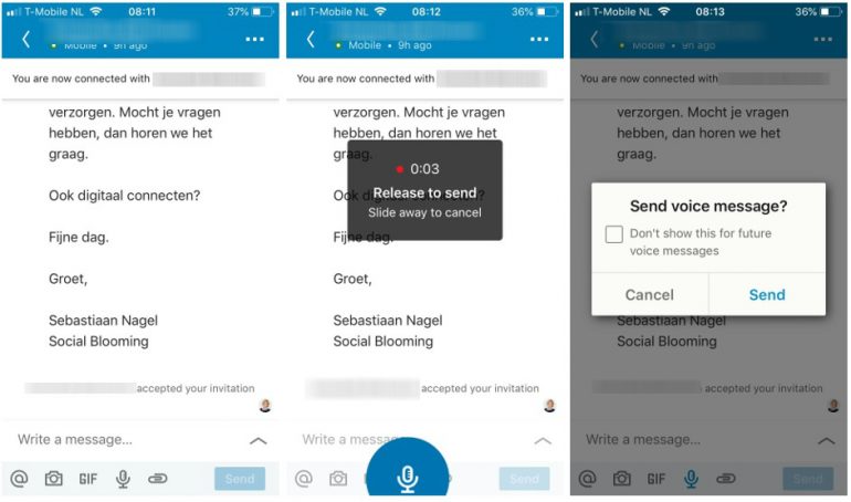 voice message linkedin