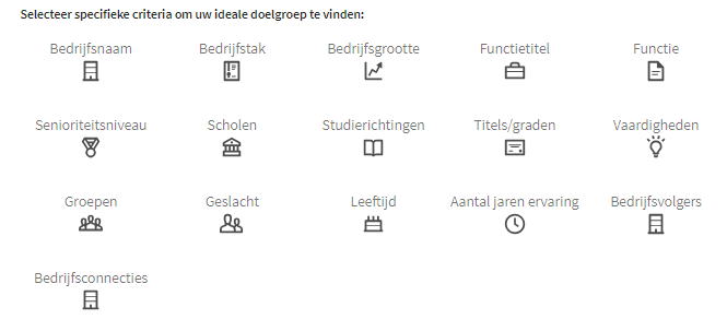 LinkedIn Criteria doelgroep