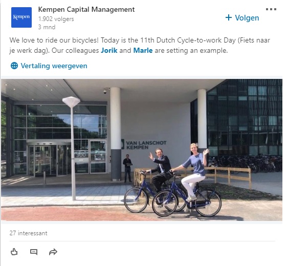 linkedin b2b post fietsen
