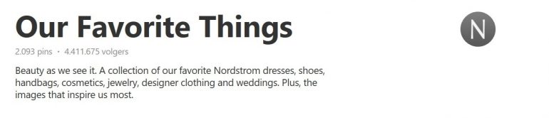 Bordbeschrijving pinterest