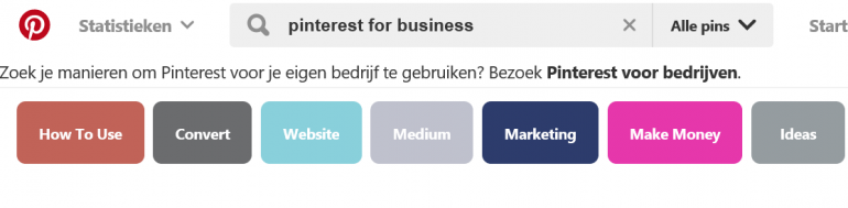 Keywords on pinterest