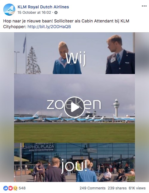 KLM conversie